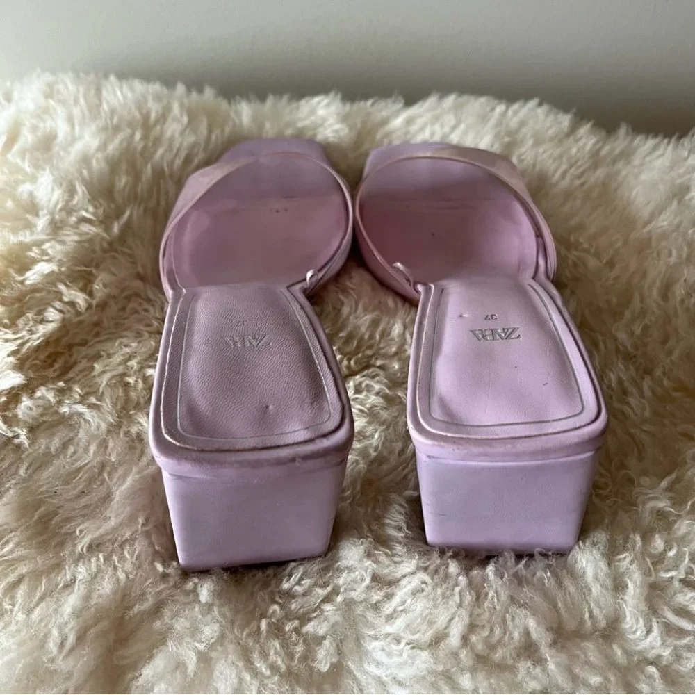 Zara Purple Jelly Vinyl Chunky  Barbie Heels - Picture 3 of 8